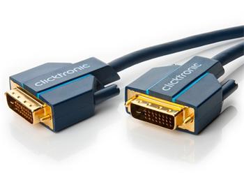 ClickTronic HQ OFC kabel DVI-D(24+1) male <> DVI-D(24+1) male, Dual Link, 1m