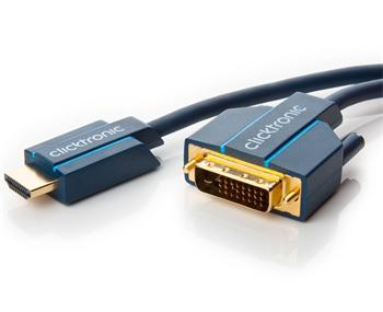 ClickTronic HQ OFC kabel HDMI male &lt;&gt; DVI-D male (24+1), zlacené, 7,5m