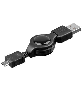 PremiumCord navíjecí USB2.0 kabel A Male - Micro USB 0,8m