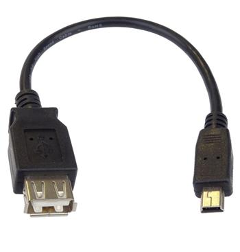 PremiumCord USB redukce kabel USB A/female - Mini 5pin USB/male 20cm