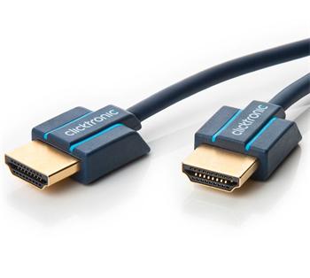 ClickTronic HQ OFC kabel HDMI High Speed s Ethernetem, zlacené, tenký kabel 3D, 1.5m