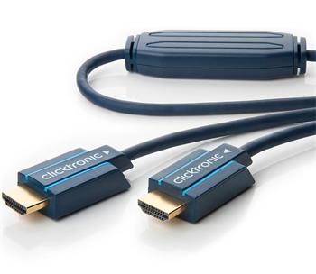 ClickTronic Kabel se zesilovačem HDMI High Speed s Ethernetem, zlacené kon., 3D, 30m