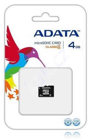 A-DATA 4GB SD paměťová karta micro SDHC class 4