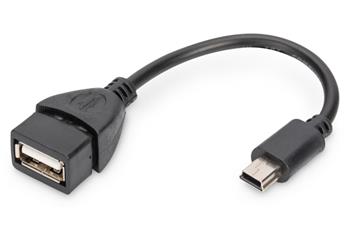 PremiumCord USB redukce kabel USB A/female - Mini 5pin USB/male 20cm OTG