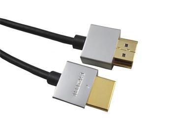 PremiumCord Slim HDMI High Speed + Ethernet kabel, zlacené konektory, 1,5m
