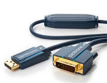 ClickTronic HQ OFC kabel DisplayPort - DVI, zlacené kon., M/M, 3m