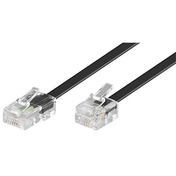 PremiumCord Kabel  telefonní rovný 8P4C plug - 6P4C plug 3m - černý