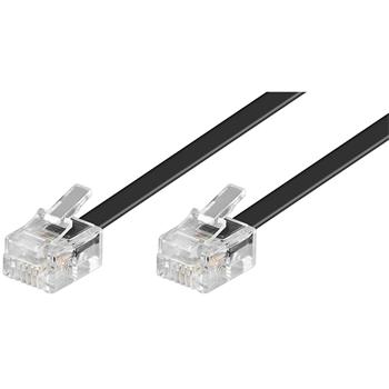 PremiumCord Kabel telefonní rovný 6P4C plug - 6P4C plug 3m - černý