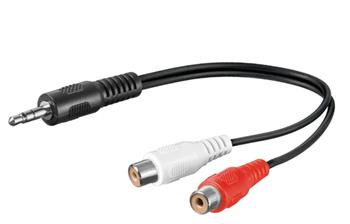 PremiumCord Kabel Jack 3.5mm-2xCINCH M/F 20cm