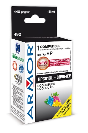 ARMOR ink-jet pro HP, 3 barvy HC, 16ml, No. 301XL, CH564EE