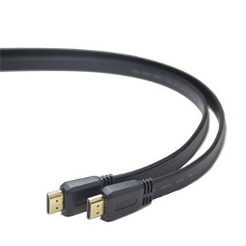PremiumCord HDMI High Speed + Ethernet plochý kabel, zlacené konektory, 2m 