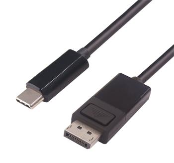 PremiumCord Převodník kabel 2m USB-C na DisplayPort, rozlišení 4K@60Hz a FULL HD 1080P