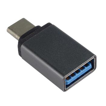 PremiumCord Adaptér USB-C/male - USB3.0 A/female, kovově šedý, OTG