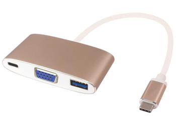 PremiumCord Převodník USB-C na VGA + USB3.0 + PD ( USB Power Delivery )