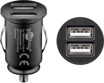 goobay Napájecí 12V autoadaptér na 2x USB 2,1A černý