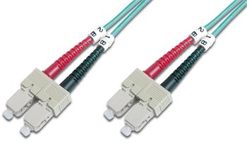 DIGITUS Fiber Optic Patch Cord, SC/SC Multimode 50/125 µ, OM3, Duplex, 1m