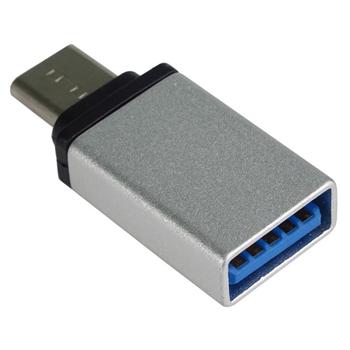 PremiumCord Adaptér USB-C/male - USB3.0  A/female, stříbrný, OTG