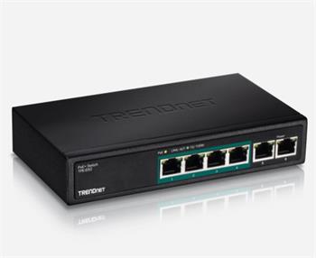 TRENDnet PoE 6port switch 10/100 N-Way, kovový, 60W max.