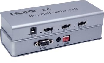 PremiumCord HDMI 2.0 splitter 1-2 porty, 4K x 2K/60Hz, FULL HD, 3D, repeater v setu
