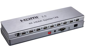 PremiumCord HDMI 2.0 splitter 1-8 portů, 4K x 2K/60Hz, FULL HD, 3D, repeater v setu