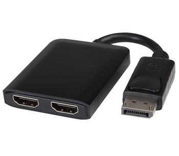 PremiumCord MST adaptér DisplayPort 1.2 - 2x HDMI, rozšíření+zrcadlení+2 obrazy, 4K*2K@60Hz