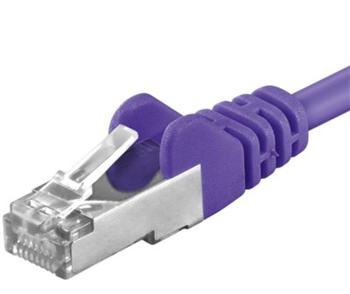 Premiumcord Patch kabel CAT6a S-FTP, RJ45-RJ45, AWG 26/7 0,5m fialová