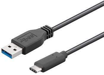 PremiumCord Kabel USB 3.2 konektor C/male - USB 3.0 A/male, černý, 15cm