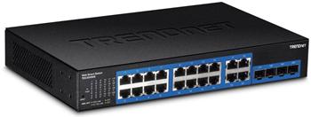 TRENDnet 20-port Gigabit Web Smart Switch, 4 Shared Mini-GBIC sloty