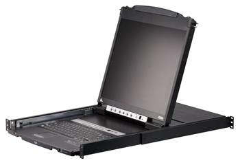 ATEN 8-port KVM PS/2+USB, OSD, dual rail rack, 19" LCD, touchpad, klávesnice