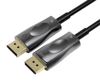 PremiumCord Optický DisplayPort 1.4 přípojný kabel M/M, zlacené konekt. 15m