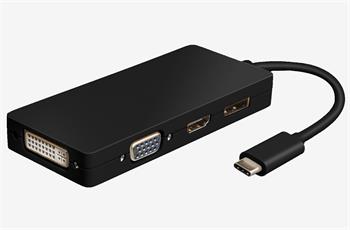 PremiumCord Převodník USB-C na HDMI + DVI + VGA + DisplayPort