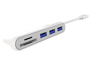 PremiumCord 5G SuperSpeed USB-C hub 3x USB3.0 + čtečka SD karet