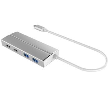 PremiumCord 10G SuperSpeed Hub USB-C na 2 x USB 3.2 A + 2 x USB 3.2 C Aluminum