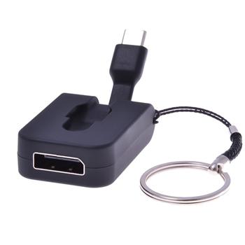 PremiumCord Adaptér USB-C male na DisplayPort female,zasunovací kabel a kroužek na klíče