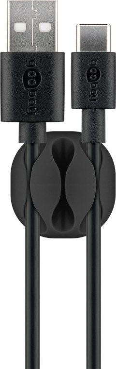 goobay Držák na 3 kabely na stůl 4ks - černá barva