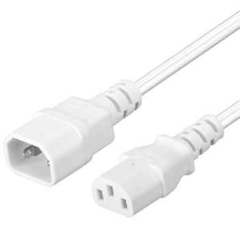 PremiumCord Prodlužovací kabel síť 230V, C13-C14, bílý 1m