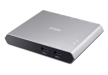 ATEN 2-Port USB-C Gen 1 Dock Switch with Power Pass-through