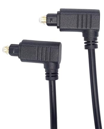 PremiumCord Kabel Toslink 90° - Toslink 90°, tloušťka kabelu:4.0mm, délka 1m