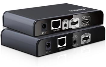 PremiumCord HDMI extender na 120m přes LAN, over IP, HDBitT, lokální HDMI výstup