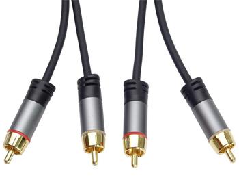 PremiumCord HQ stíněný kabel 2x CINCH-2x CINCH M/M 3m