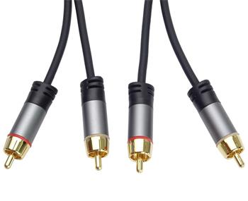 PremiumCord HQ stíněný kabel 2x CINCH-2x CINCH M/M 3m