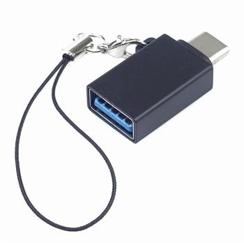 PremiumCord Adaptér USB-C male - USB3.0  A female, OTG, černý s očkem na zavěšení