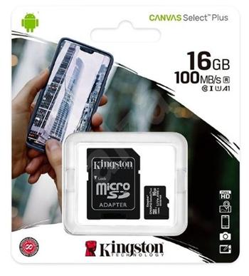 Kingston 16GB SD paměťová karta SDHC Canvas Select micro + adaptér
