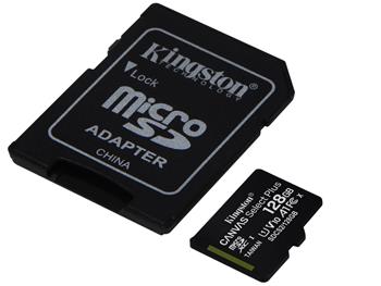 Kingston 128GB Micro SDXC Canvas Select 100MB/s UHS-I + adaptér