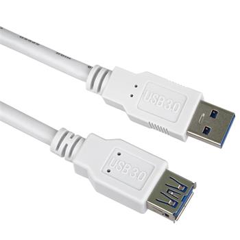 PremiumCord Prodlužovací kabel USB 3.0 Super-speed 5Gbps  A-A, MF, 9pin, 2m bílá