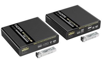 PremiumCord Optický HDMI extender 4K@60Hz 4:4:4 HDR s USB až na 40km