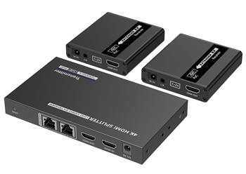 PremiumCord HDMI 1-2 splitter+extender po CAT6/6a/7, UHD 4K@30Hz až na 70m