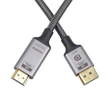 PremiumCord DisplayPort 1.4 na HDMI2.1  kabel pro rozlišení 8K@60Hz,4K@144Hz, 2m