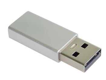 PremiumCord Adaptér USB2.0 A male - USB-C female, stříbrné hliníkové pouzdro