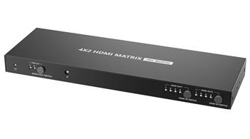 PremiumCord HDMI matrix switch 4:2 , UHD rozlišení 4Kx2K@60Hz HDR, SPDIF, Auto-Downscaling